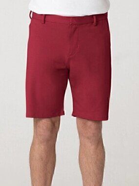 Swet Tailor Mens Red Wine 8 Inch Inseam Everyday Chino Shorts